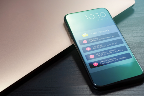Image of phone with alerts